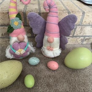 Colorful Gnome Pair with Floral Accents